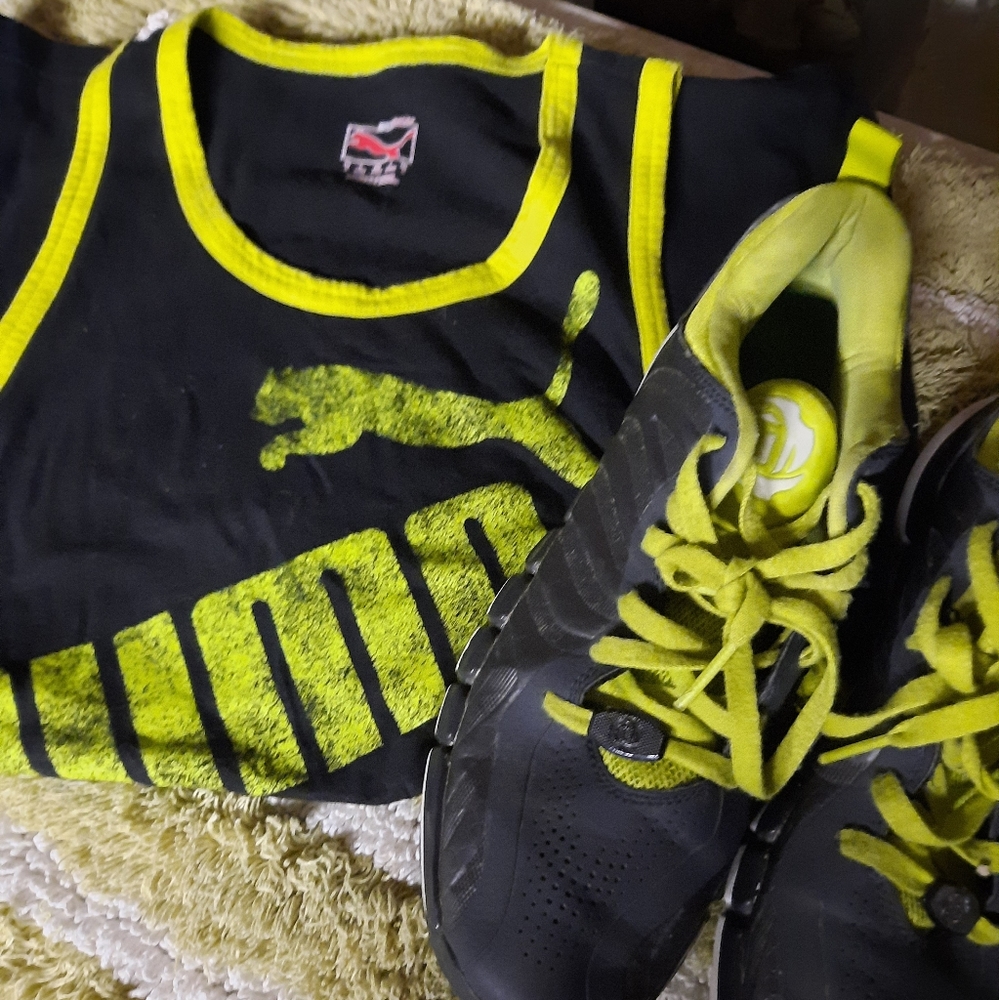 Puma shirt and adais sneakers